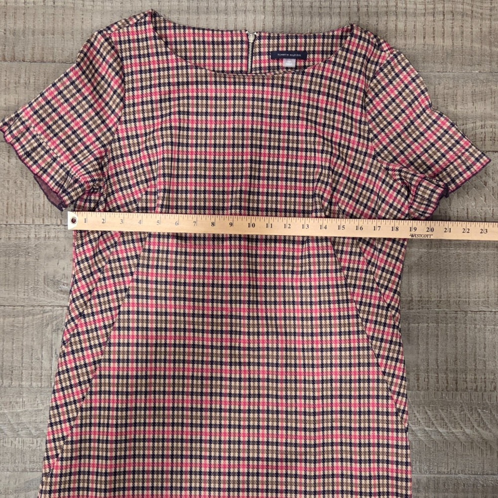 Tommy Hilfiger Short Sleeve Mini Dress Multicolored Plaid/Houndstooth Size 14 - Picture 5 of 8